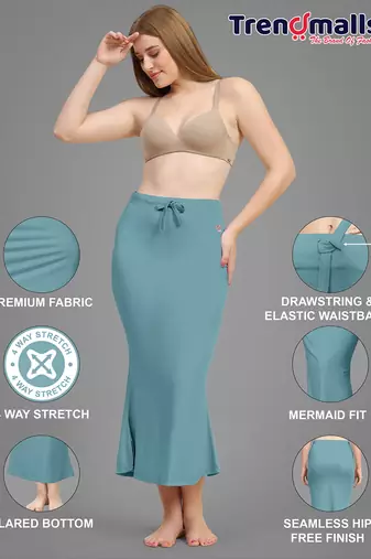 Trendmalls   lycra spandex saree shapewear skirt petticoat for women