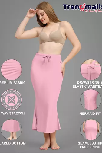 Trendmalls   lycra spandex saree shapewear skirt petticoat for women