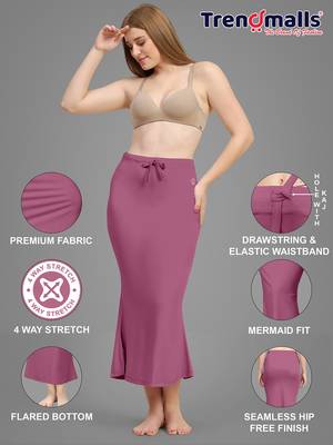 Trendmalls   lycra spandex saree shapewear skirt petticoat for women 4