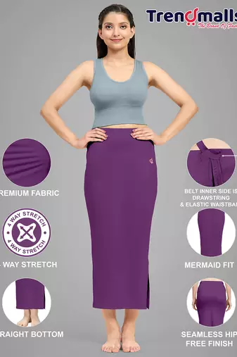 Trendmalls   lycra spandex saree shapewear skirt petticoat for women