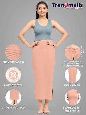 Trendmalls   lycra spandex saree shapewear skirt petticoat for women 4