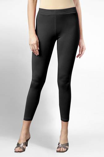 Super combed cotton elastane stretch cropped leggings with ultrasoft waistband
