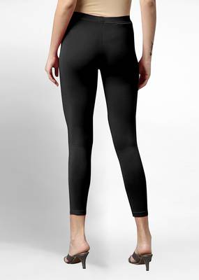 Trendmalls Super combed cotton elastane stretch cropped leggings with ultrasoft waistband 3