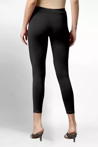 Trendmalls Super combed cotton elastane stretch cropped leggings with ultrasoft waistband