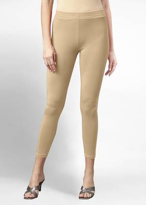 Trendmalls Super combed cotton elastane stretch cropped leggings with ultrasoft waistband 1