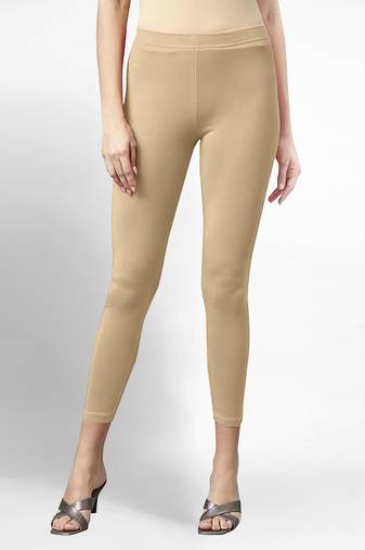 Super combed cotton elastane stretch cropped leggings with ultrasoft waistband