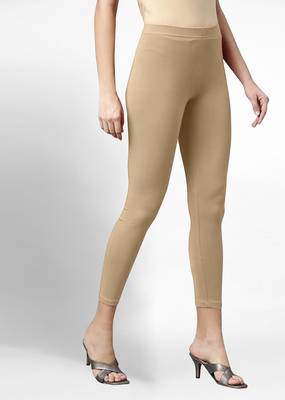 Trendmalls Super combed cotton elastane stretch cropped leggings with ultrasoft waistband 2
