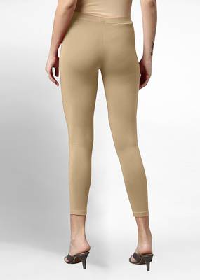 Trendmalls Super combed cotton elastane stretch cropped leggings with ultrasoft waistband 3