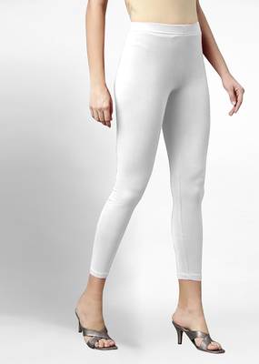 Trendmalls Super combed cotton elastane stretch cropped leggings with ultrasoft waistband 2