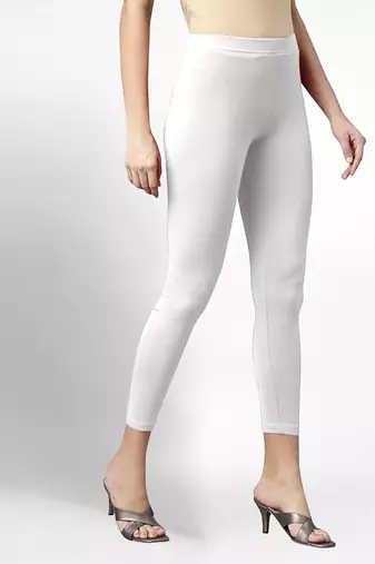 Trendmalls Super combed cotton elastane stretch cropped leggings with ultrasoft waistband