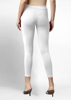 Trendmalls Super combed cotton elastane stretch cropped leggings with ultrasoft waistband 3