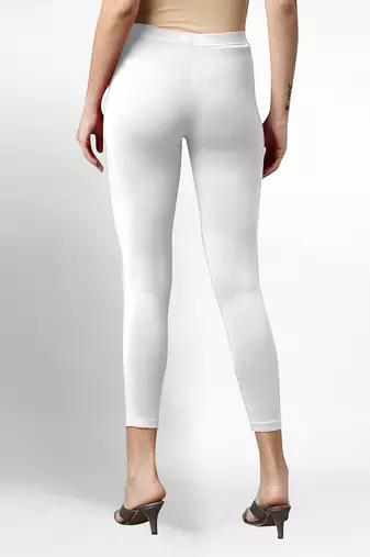 Trendmalls Super combed cotton elastane stretch cropped leggings with ultrasoft waistband