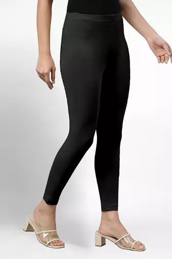 Trendmalls Super combed cotton elastane stretch ankle length leggings with ultrasoft waistband