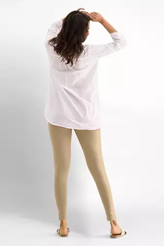 Super combed cotton elastane stretch ankle length leggings with ultrasoft waistband