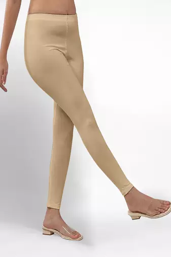 Super combed cotton elastane stretch ankle length leggings with ultrasoft waistband