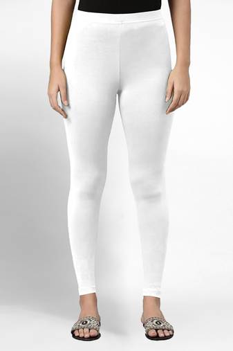 Super combed cotton elastane stretch ankle length leggings with ultrasoft waistband