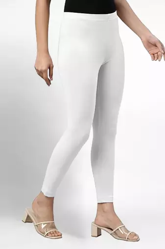 Trendmalls Super combed cotton elastane stretch ankle length leggings with ultrasoft waistband