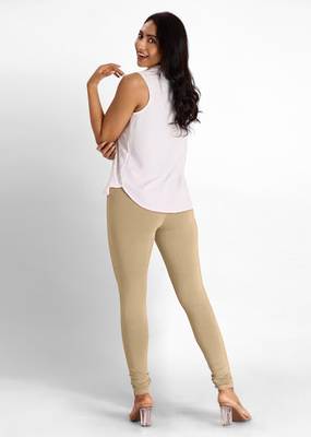 Trendmalls Super combed cotton elastane stretch churidar length  leggings with ultrasoft waistband 3