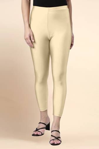 Microfiber elastane stretch soft cropped leggings with ultrasoft waistband