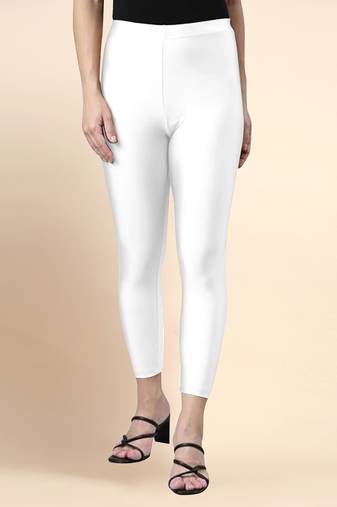 Microfiber elastane stretch soft cropped leggings with ultrasoft waistband