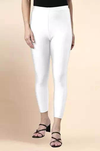 Trendmalls Microfiber elastane stretch soft cropped leggings with ultrasoft waistband