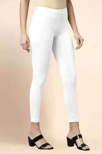 Trendmalls Microfiber elastane stretch soft cropped leggings with ultrasoft waistband