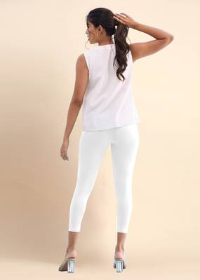 Trendmalls Microfiber elastane stretch soft cropped leggings with ultrasoft waistband 3