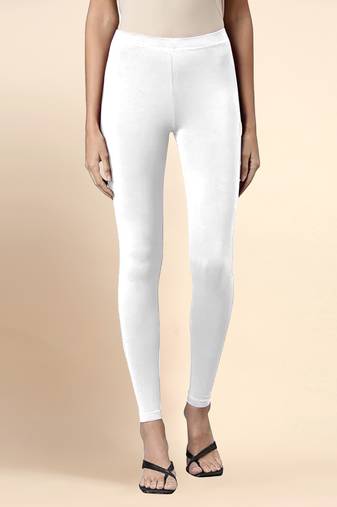 Microfiber elastane stretch soft ankle length leggings with ultrasoft waistband