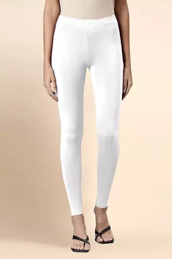 Microfiber elastane stretch soft ankle length leggings with ultrasoft waistband