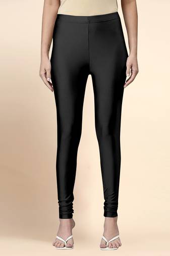 Microfiber elastane stretch soft churidar length  leggings with ultrasoft waistband