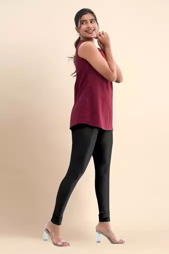Trendmalls Microfiber elastane stretch soft churidar length  leggings with ultrasoft waistband