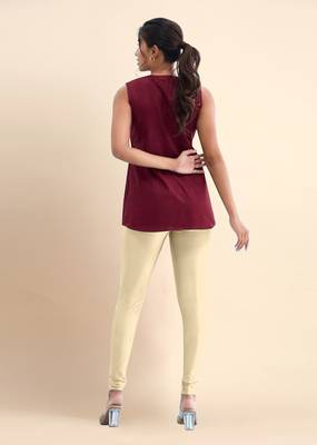 Trendmalls Microfiber elastane stretch soft churidar length  leggings with ultrasoft waistband 3