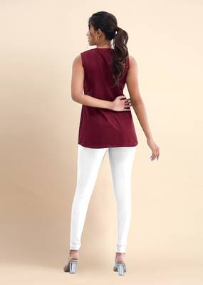 Trendmalls Microfiber elastane stretch soft churidar length  leggings with ultrasoft waistband 3