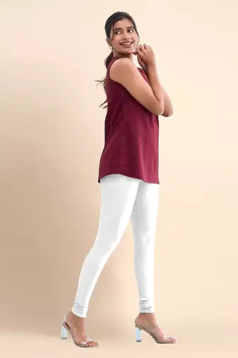 Trendmalls Microfiber elastane stretch soft churidar length  leggings with ultrasoft waistband