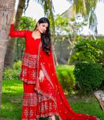 Heavy work kurta sharara set for women