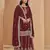 Maroon embroidery faux georgette palazzo