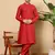 red straight viscose silk kurta