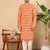 orange straight cotton printed kurta