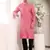 pink straight cotton printed kurta