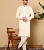 White rayon silk straight chikankari kurta