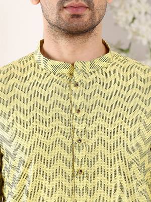 Yellow embroidery kurta straight cotton kurta 5