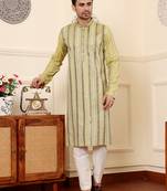 Light green viscose silk ethnic straight kurta