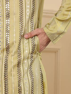 Light green viscose silk ethnic straight kurta 4