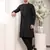 black straight viscose silk embroidered kurta