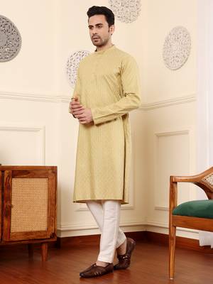 yellow straight rayon silk textured effect kurta 2