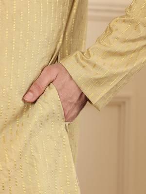 yellow straight rayon silk textured effect kurta 5
