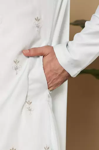 light blue straight viscose silk embroidered kurta