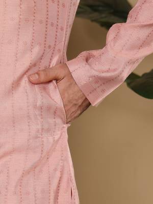 pink straight viscose silk textured effect kurta 4