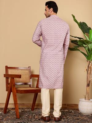 Pink embroidery kurta straight cotton kurta 3