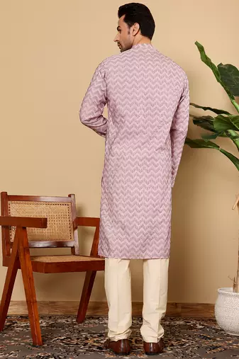 Pink embroidery kurta straight cotton kurta